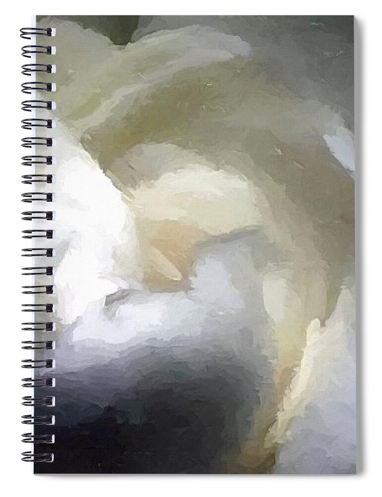 Digital Painting Spiral Notebook featuring the digital art Digital Painting Gardenia Flower by Delynn Addams