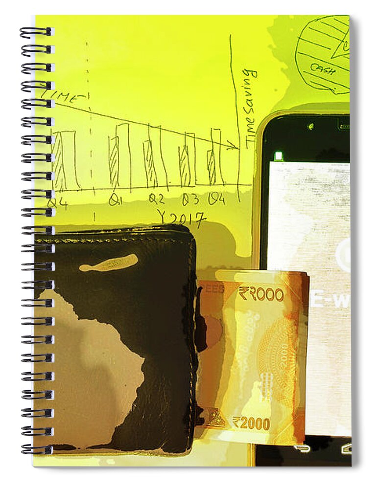 Wallet Spiral Notebook featuring the photograph Digitalization by Kiran Joshi