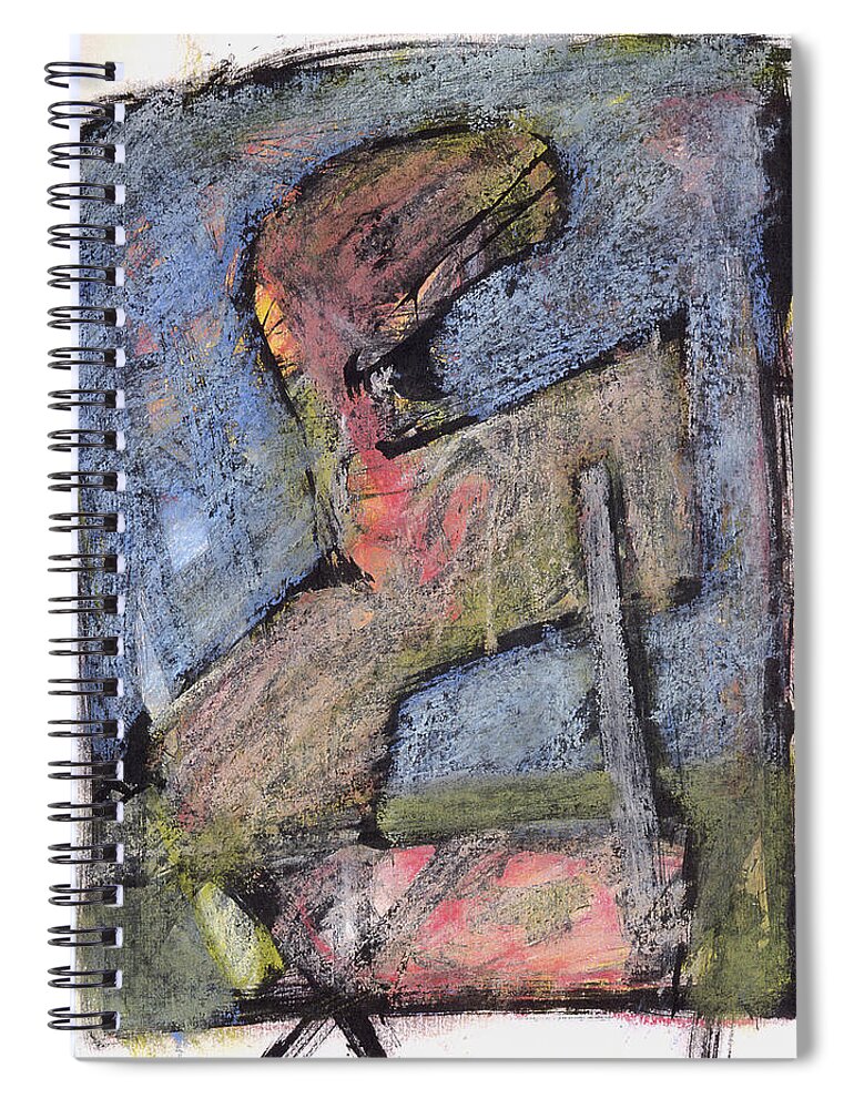 Painting Spiral Notebook featuring the pastel Dinosaur by JC Armbruster