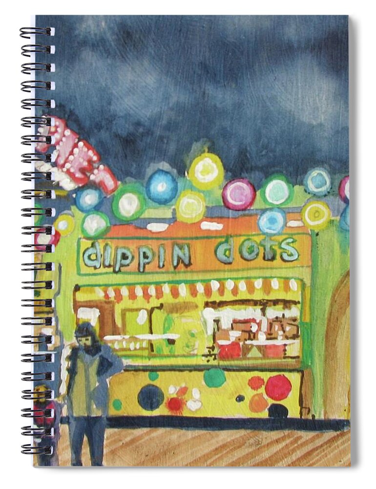 Amusements Spiral Notebook featuring the painting Dippin the Dots by Patricia Arroyo
