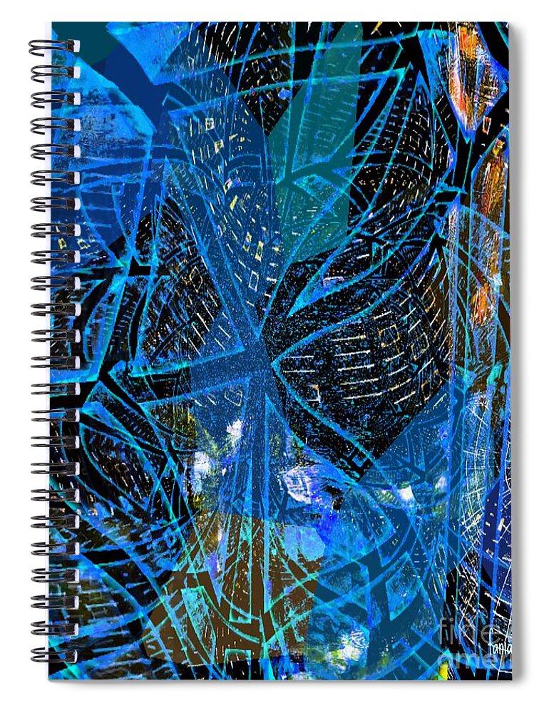 Fania Simon Spiral Notebook featuring the mixed media Direction - Which Way Lord by Fania Simon