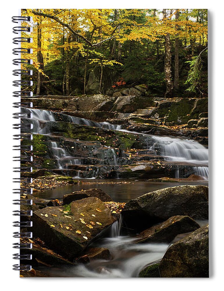 Discovery Spiral Notebook featuring the photograph Discovery Falls Autumn by White Mountain Images