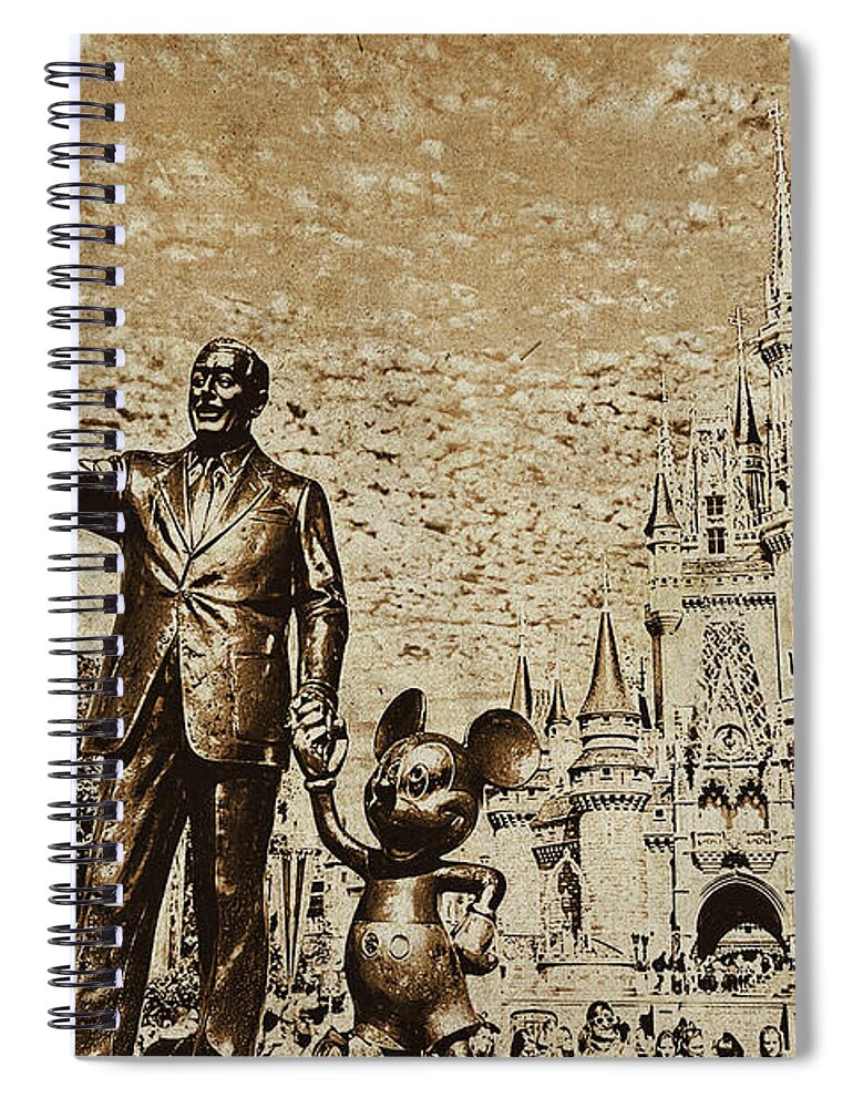 Walt Disney World Spiral Notebook featuring the painting Disney World 0012 by Gull G