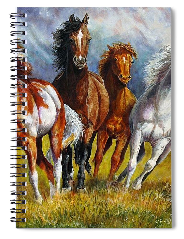 Horse Spiral Notebook featuring the painting Divergence by Cynthia Westbrook