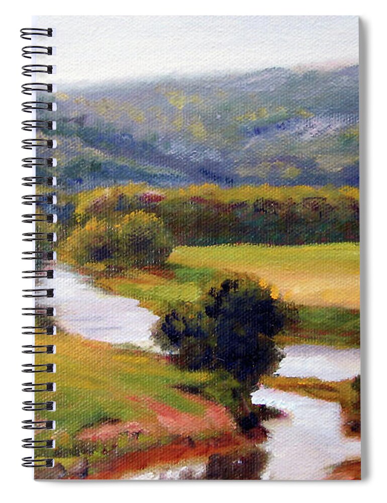 Riverscape Spiral Notebook featuring the painting Diversion by Marie Witte
