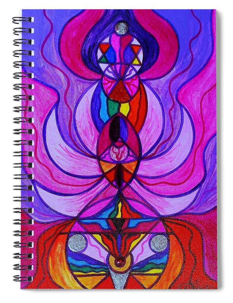 Divine Feminine Spiral Notebook featuring the painting Divine Feminine Activation by Teal Eye Print Store