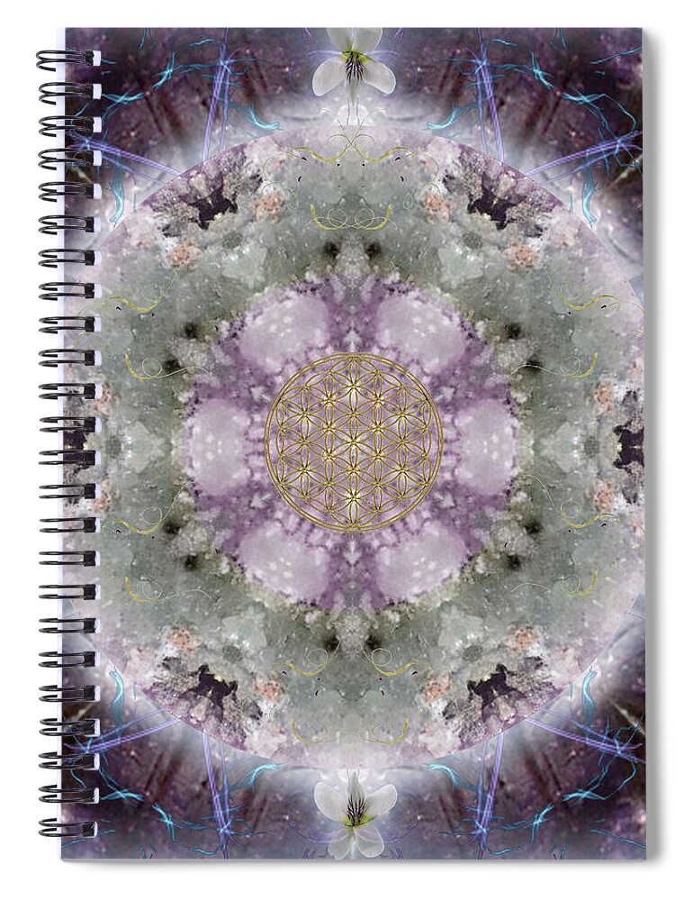 Mandala Spiral Notebook featuring the digital art Divine Love by Alicia Kent