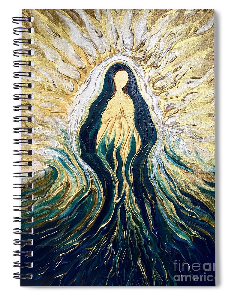 Divine Spiral Notebook featuring the painting Divine Mother by Michelle Pier