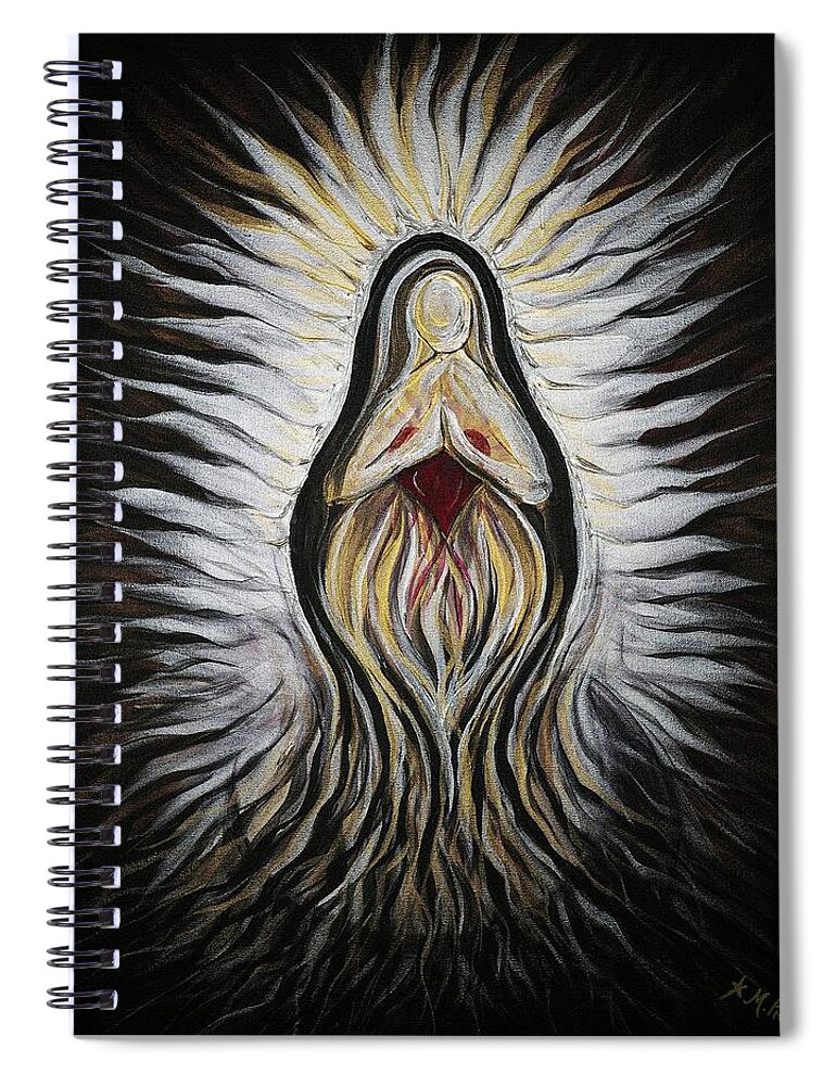 Divine Spiral Notebook featuring the painting Divine Mother Milagro by Michelle Pier