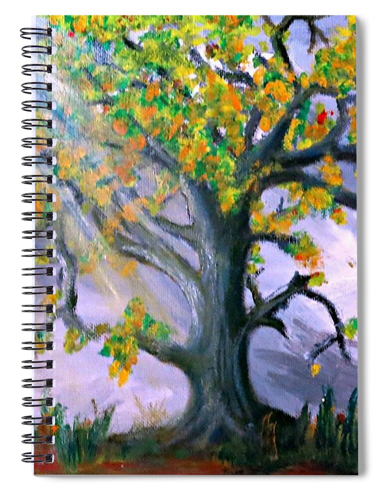 Tree Spiral Notebook featuring the painting Divinity Inspired 1 by Leanne Seymour