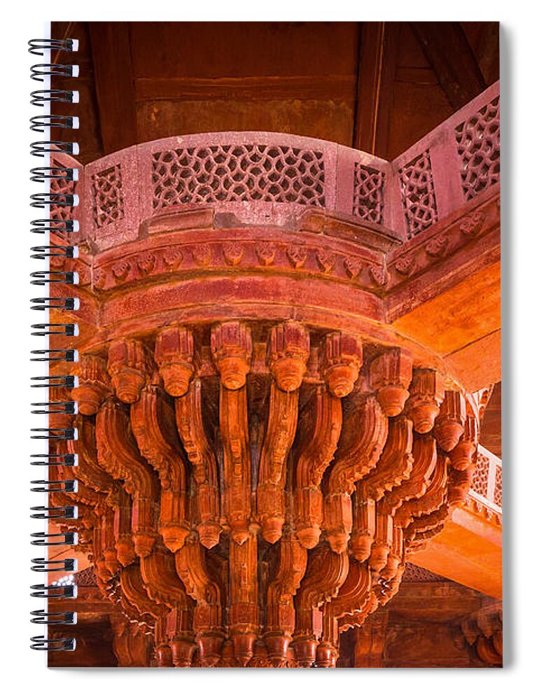 Agra Spiral Notebook featuring the photograph Diwan-i-Khas by Inge Johnsson