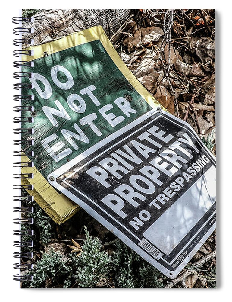 Cabin Spiral Notebook featuring the photograph Do Not Enter by Amanda Armstrong