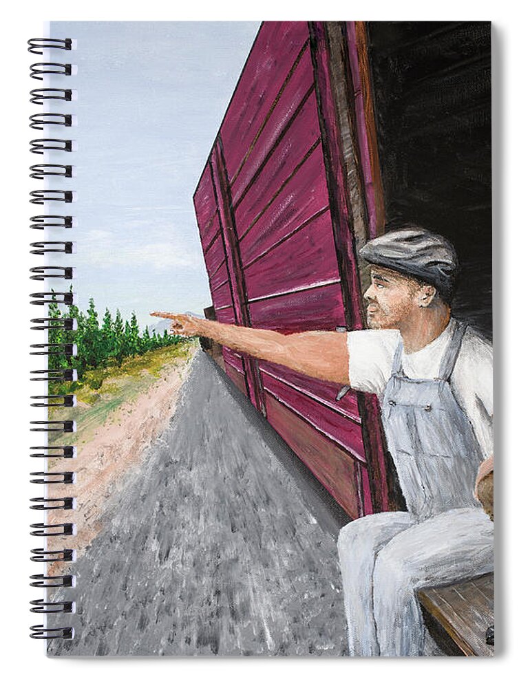 Steinbeck Spiral Notebook featuring the painting Do You Think They Have Rabbits by Kevin Daly