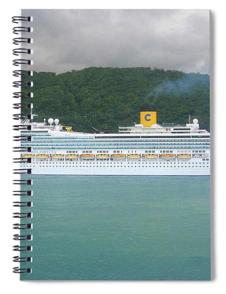 Docked In Ocho Rios Jamaica Spiral Notebook featuring the photograph Docked In Ocho Rios Jamaica by Emmy Marie Vickers