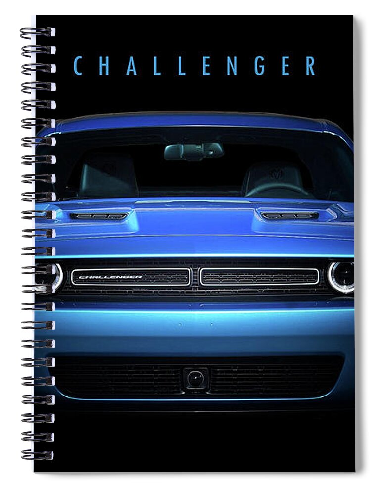 Dodge Spiral Notebook featuring the digital art Dodge Challenger by Airpower Art