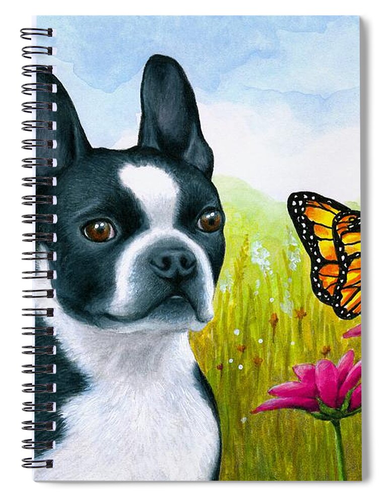 Dog Spiral Notebook featuring the painting Dog 134 by Lucie Dumas