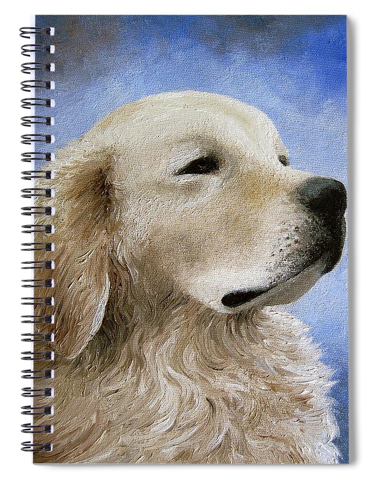 Dog Spiral Notebook featuring the painting Dog 98 by Lucie Dumas