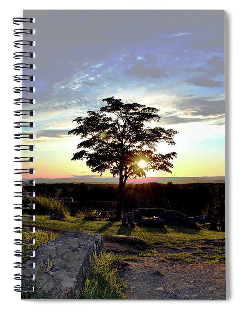 Gettysburg Spiral Notebook featuring the photograph Dogwood on Little Round Top by Jen Goellnitz