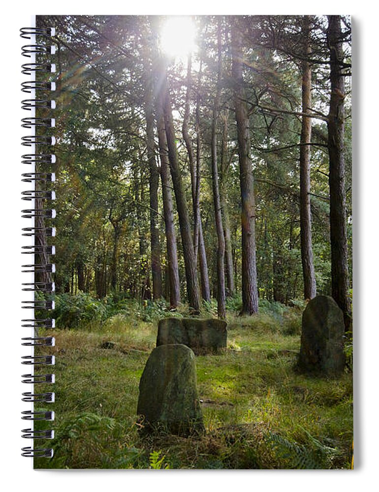 Doll Tor Spiral Notebook featuring the photograph Doll Tor stone circle by Steev Stamford