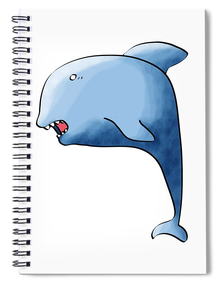 Dolphin Spiral Notebook featuring the digital art Dolphin Blue by Piotr Dulski