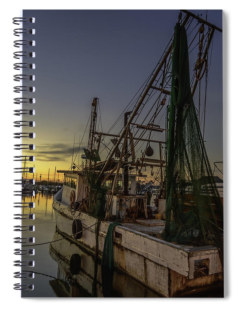 White Pelican Spiral Notebook featuring the photograph Done For The Day by Leticia Latocki