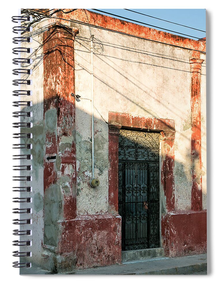 Door Spiral Notebook featuring the photograph Door and Shadows by Jurgen Lorenzen
