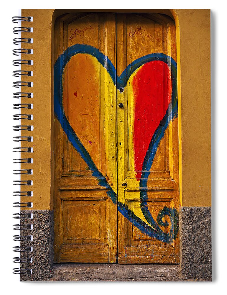 Door Spiral Notebook featuring the photograph Door With Heart by Joana Kruse