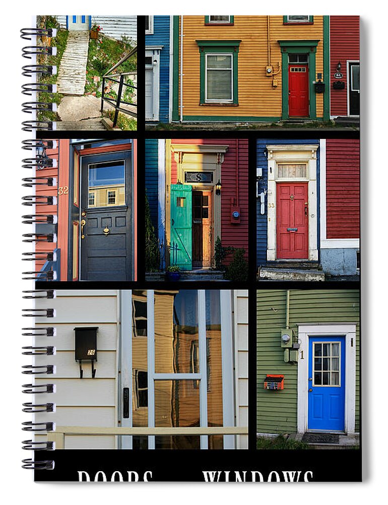Doors Spiral Notebook featuring the photograph Doors and Windows Newfoundland by Tatiana Travelways