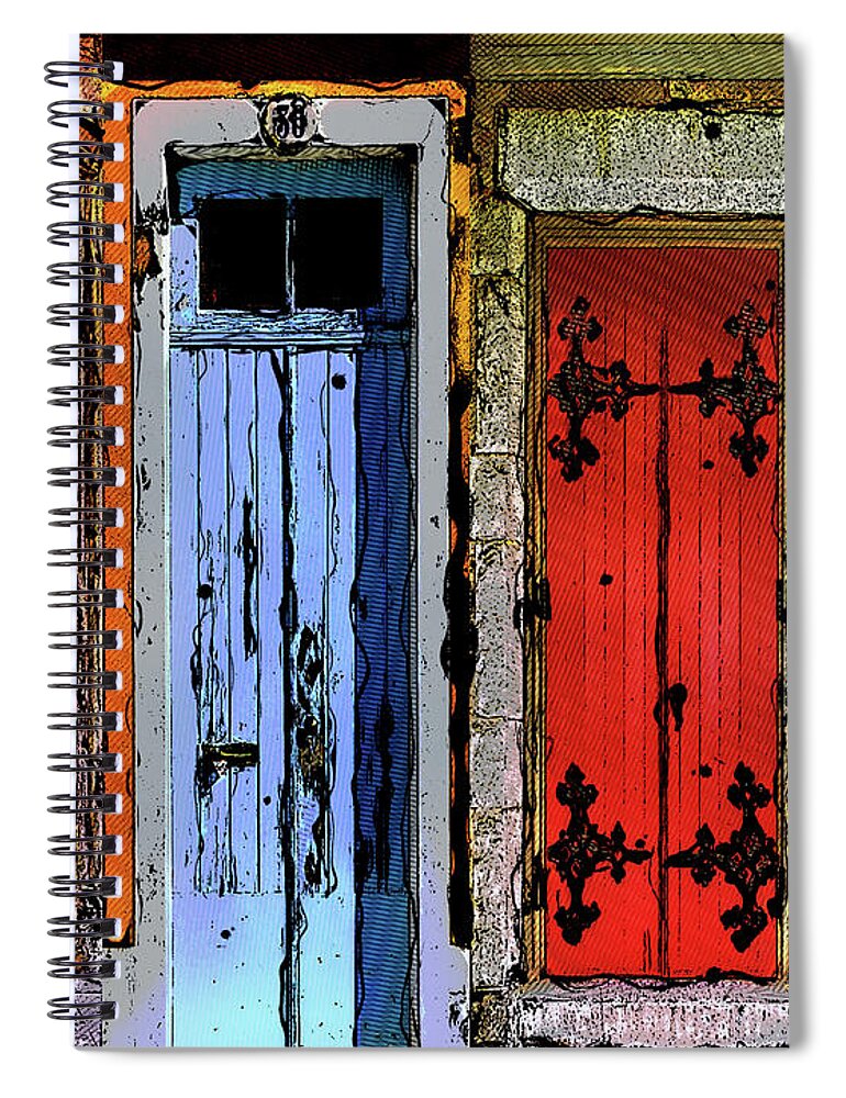 Doors Spiral Notebook featuring the photograph Doors In A Row by Phil Perkins