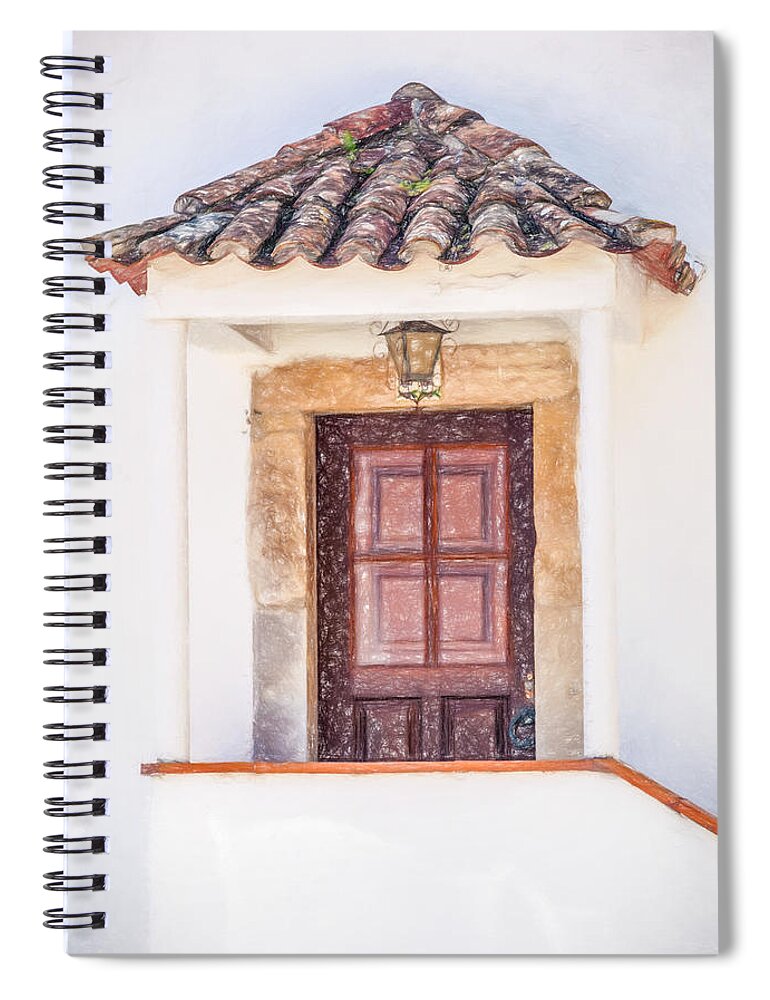 Aged Spiral Notebook featuring the photograph Doorway of Portugal by David Letts