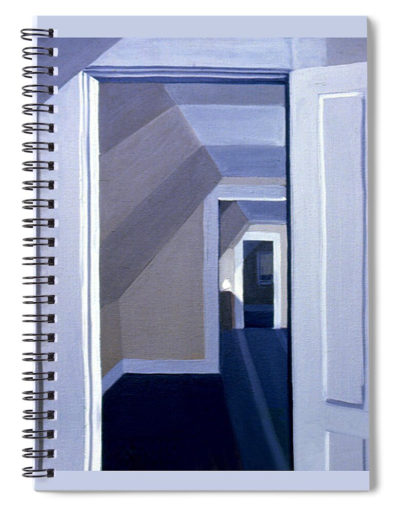 Doorways Spiral Notebook featuring the painting Doorways in Stoneham 1977 by Nancy Griswold