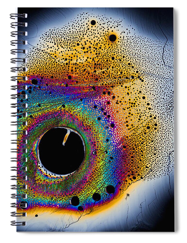 Addiction Spiral Notebook featuring the photograph Dopamine Hydrochloride, Polarized Lm by Antonio Romero