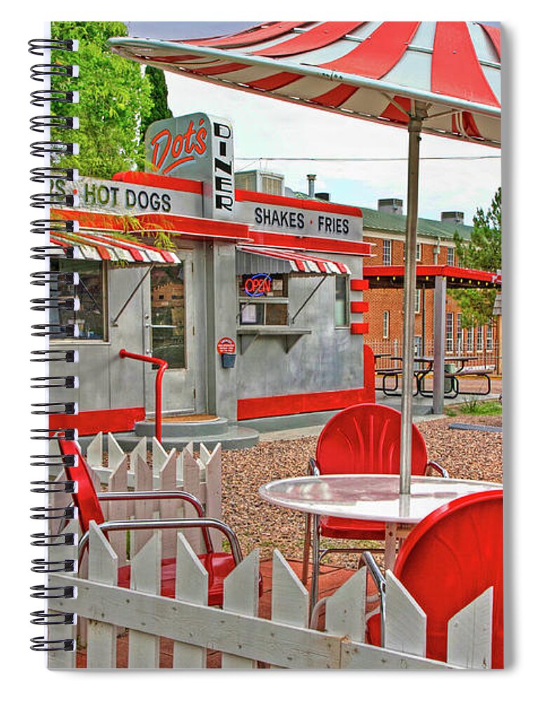 Dot's Diner Spiral Notebook featuring the photograph Dot's Diner in Bisbee Arizona by Charlene Mitchell