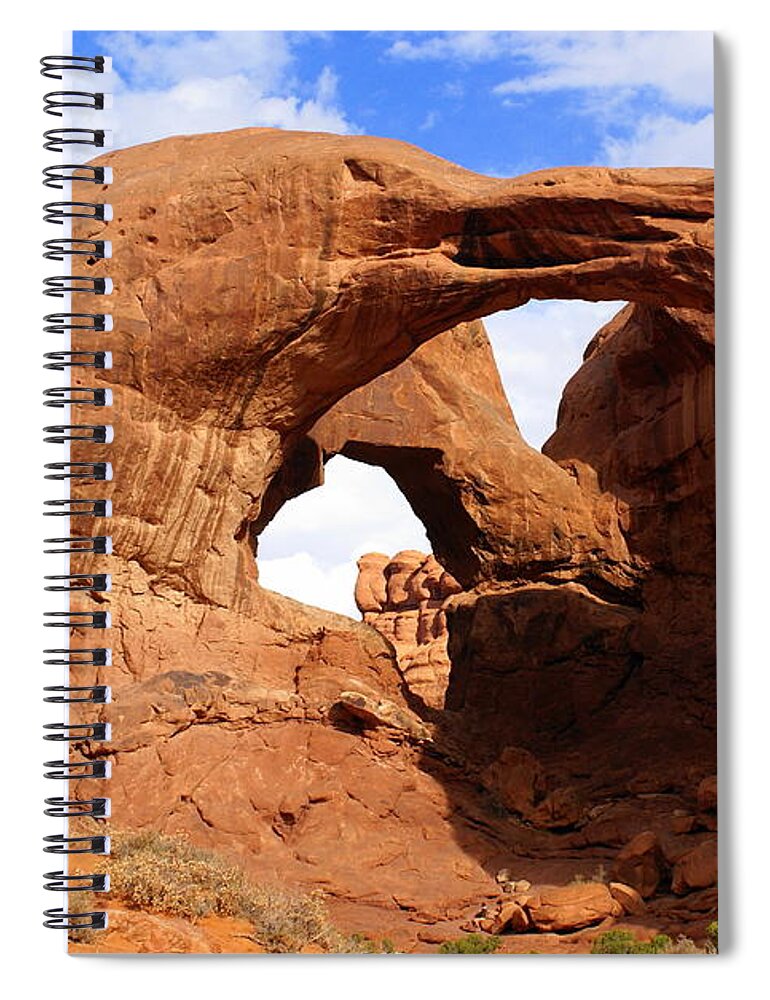 Southwest Art Spiral Notebook featuring the photograph Double Arch by Marty Koch