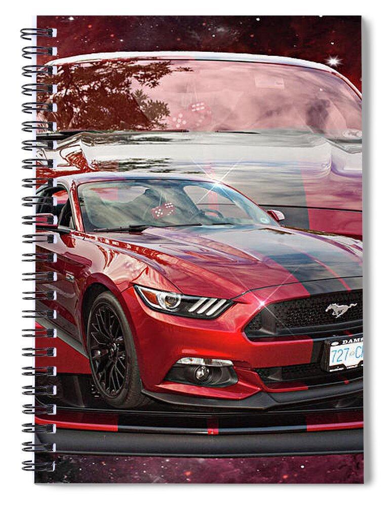 Cars Spiral Notebook featuring the photograph Double Exposure Mustang by Randy Harris