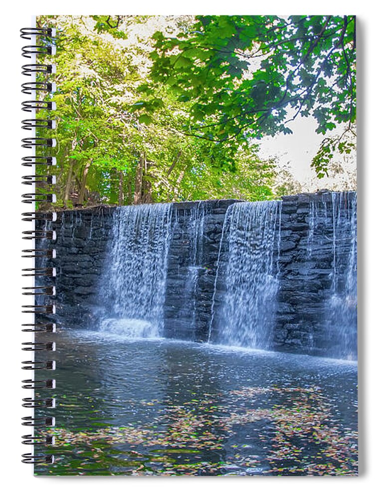 Dove Spiral Notebook featuring the photograph Dove Lake Waterfall at Mill Creek Gladwyne Pa by Bill Cannon