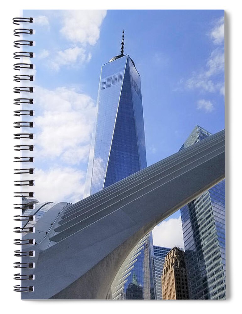 911 Spiral Notebook featuring the photograph Dove of Peace at One World Trade Center by Judith Rhue