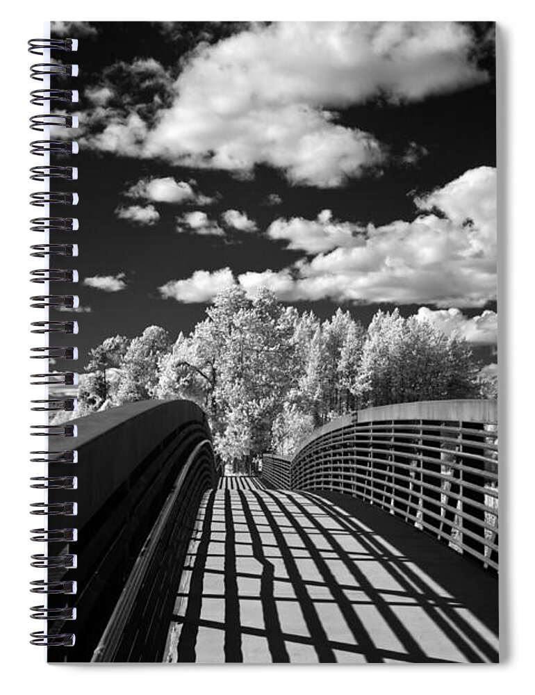 B&w Spiral Notebook featuring the photograph Dover Slough Bridge 1 by Lee Santa