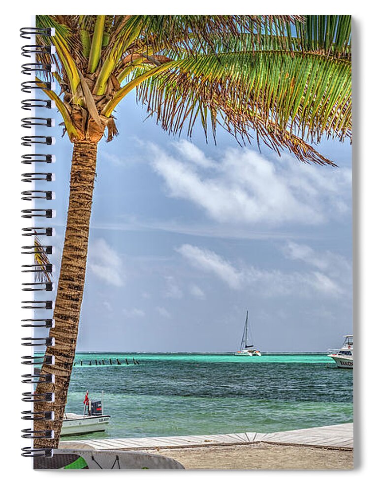 San Pedro Belize Spiral Notebook featuring the photograph Down by the Seaside by David Zanzinger