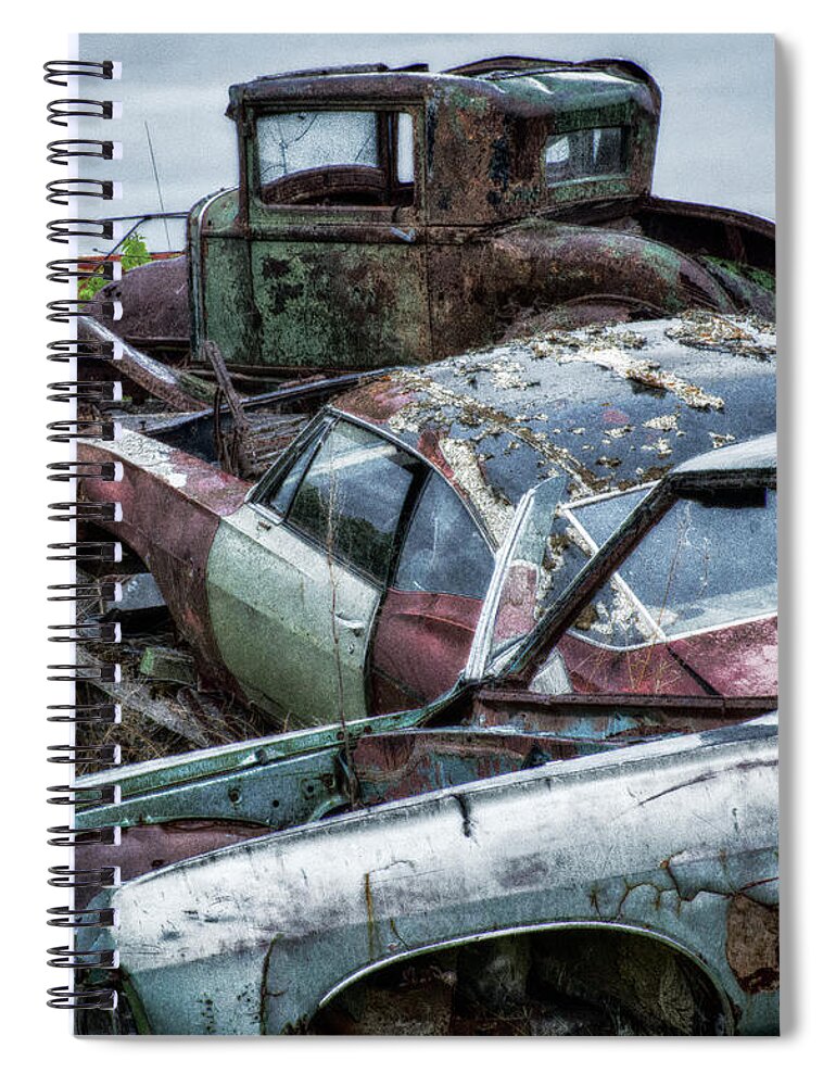 Antiques Spiral Notebook featuring the photograph Down In The Dumps 3 by Bob Christopher