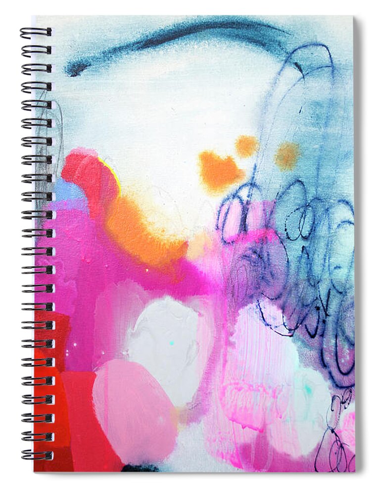 Abstract Spiral Notebook featuring the painting Down To Business by Claire Desjardins