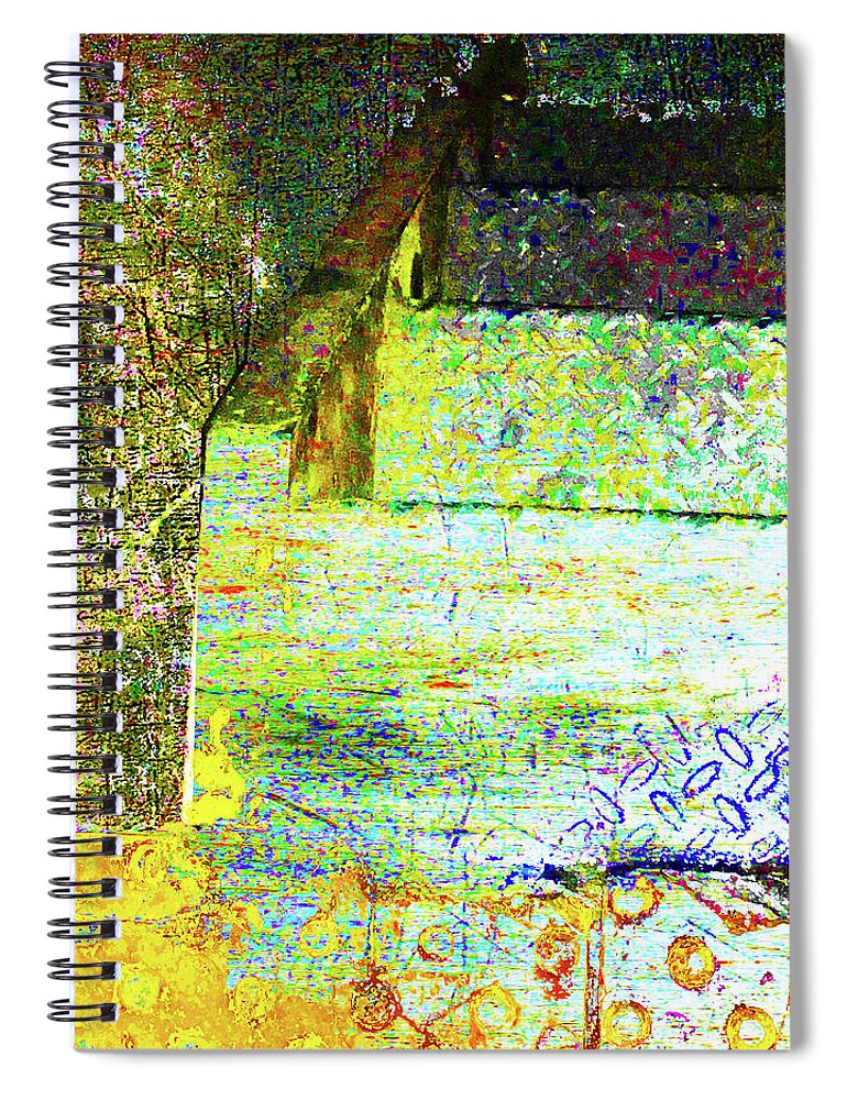 Stairs Spiral Notebook featuring the mixed media Down by Tony Rubino