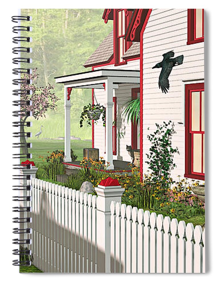 Victorian House Spiral Notebook featuring the photograph DownEast Morning by Peter J Sucy