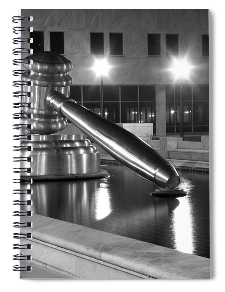 Columbus Spiral Notebook featuring the photograph Downtown Columbus bw1026 by Brian Gryphon