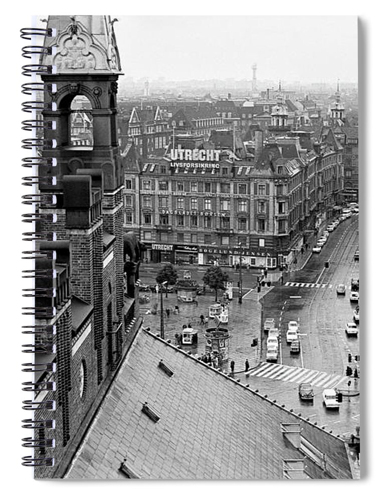 Copenhagen Spiral Notebook featuring the photograph Downtown Kobenhavn by Lee Santa