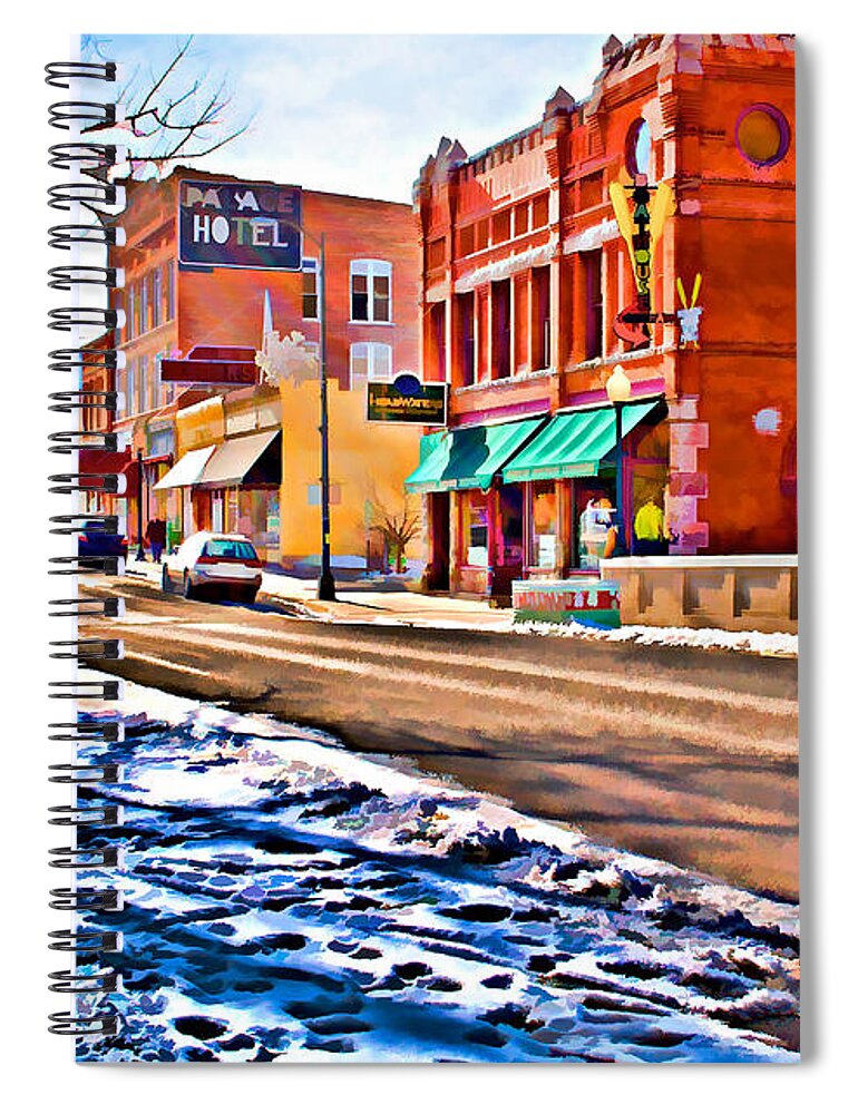 Downtown Spiral Notebook featuring the photograph Downtown Salida hotels by Charles Muhle