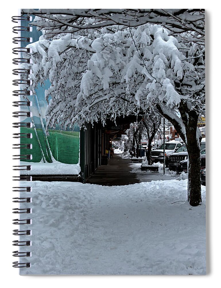 Hdr Spiral Notebook featuring the photograph Downtown Sandpoint 2017 by Lee Santa