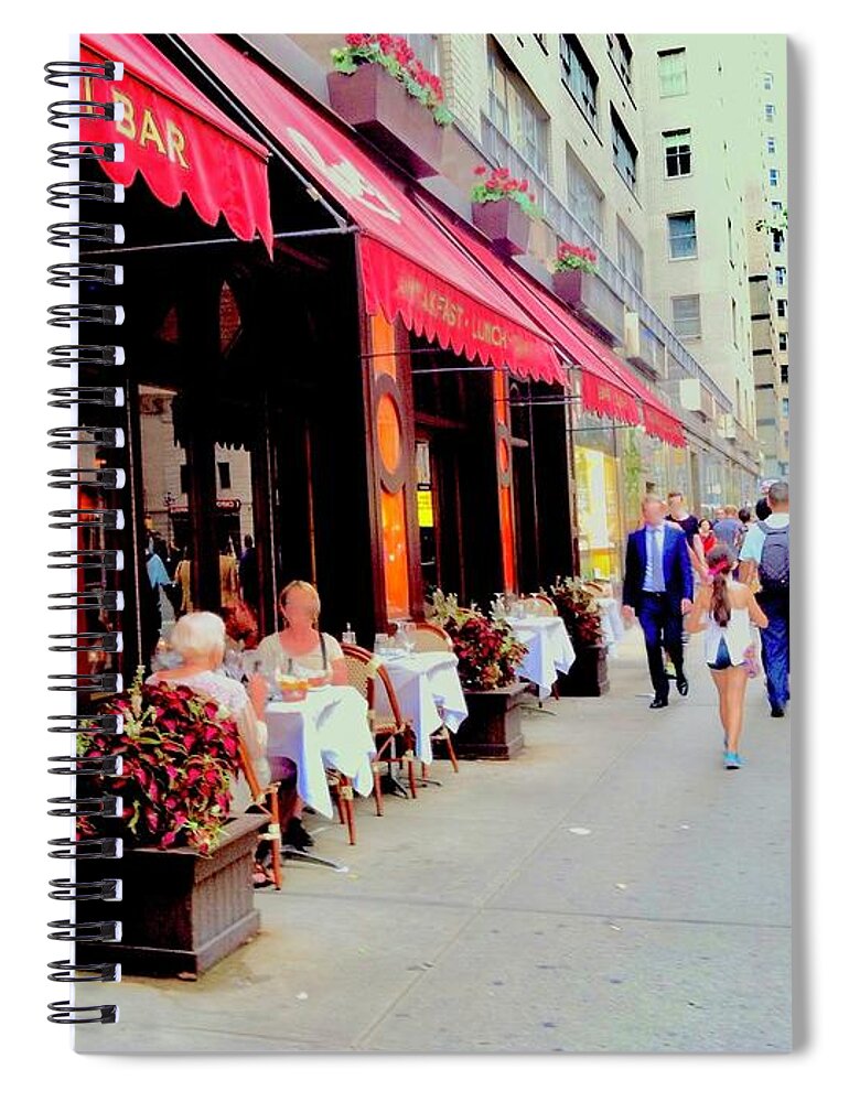 City Spiral Notebook featuring the photograph Downtown Sidewalk by Margie Avellino