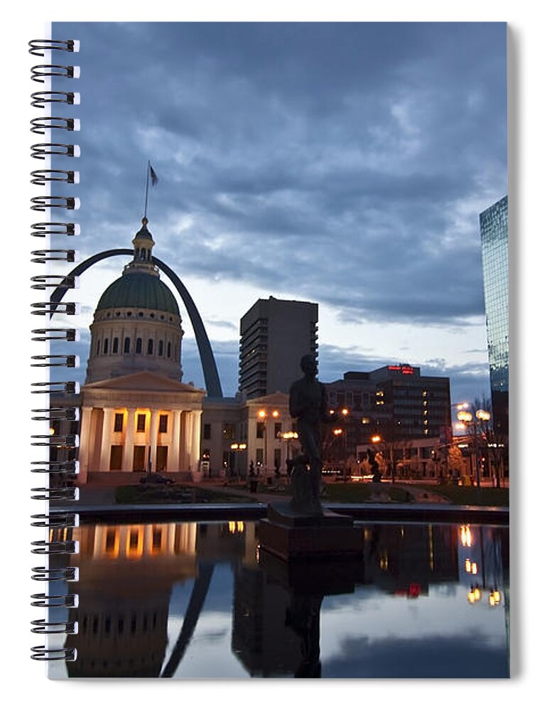Gateway Arch Spiral Notebook featuring the photograph Downtown St. Louis at dawn by Sven Brogren