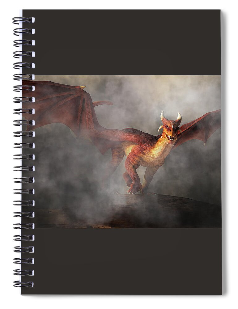 Dragon Spiral Notebook featuring the digital art Draco by Daniel Eskridge